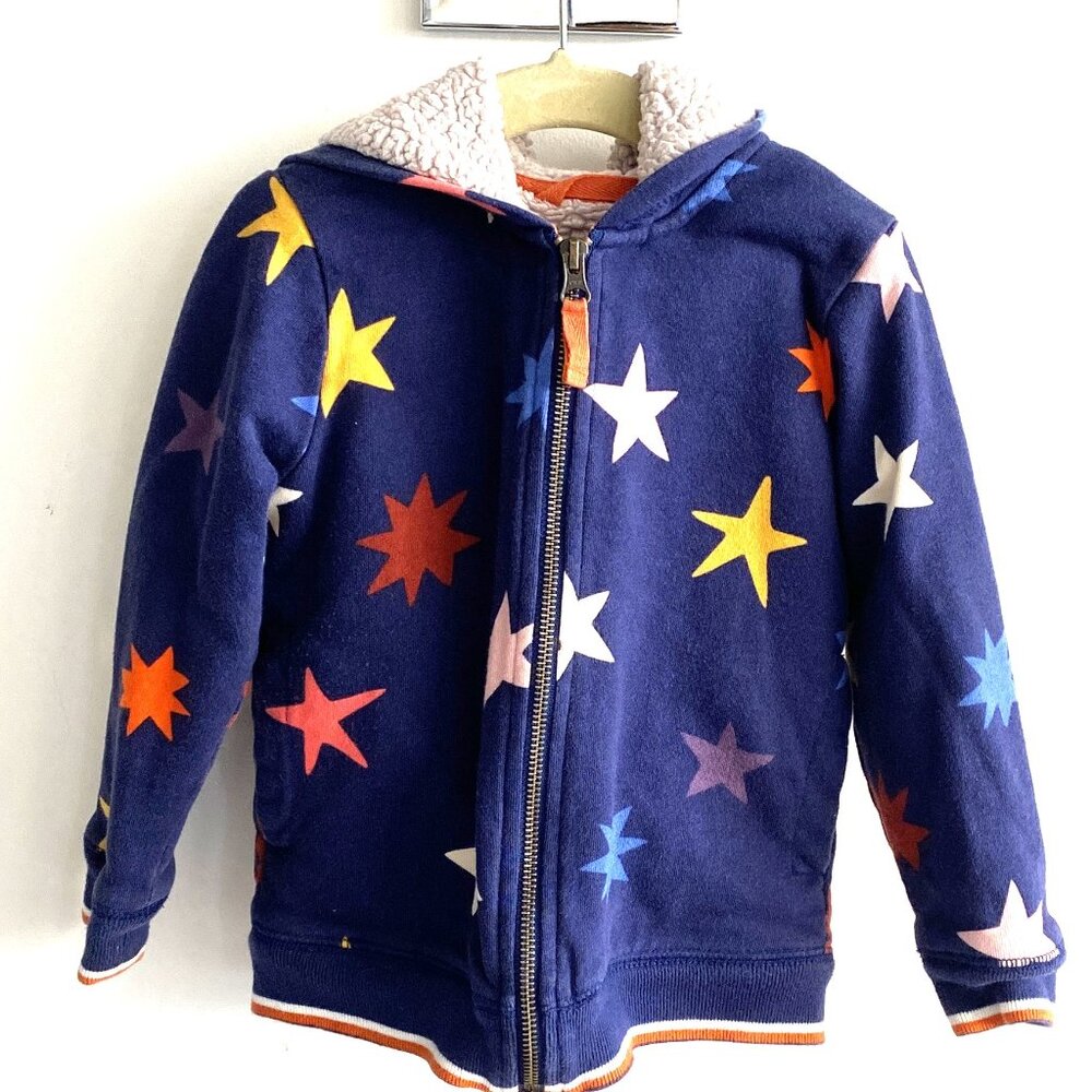 Mini Boden Stars Fleece Hoodie Jacket, 4T